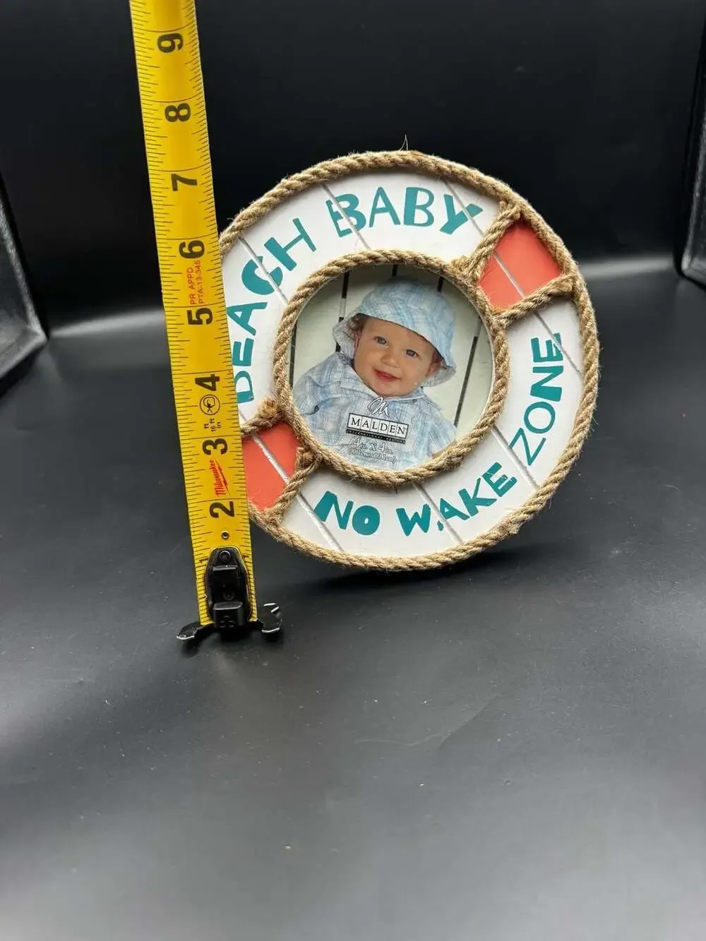 Malden International Designs Beach Baby No Wake Zone 4x4 Photo Frame
